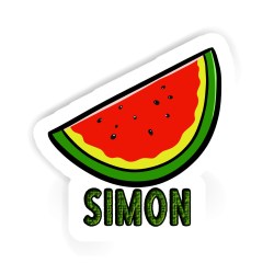 Wassermelonen Aufkleber mit dem Namen Simon