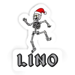 Weihnachtsskelette Aufkleber mit dem Namen Lino