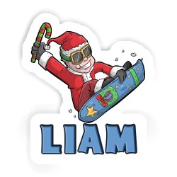 Weihnachts-Snowboarder Aufkleber mit dem Namen Liam