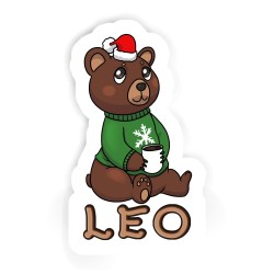 Weihnachtsbären Aufkleber mit dem Namen Leo