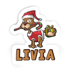 Weihnachtskatzen Aufkleber mit dem Namen Livia