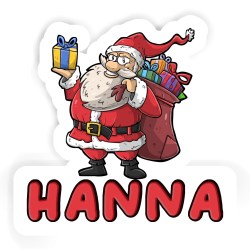Weihnachtsmänner Aufkleber mit dem Namen Hanna