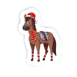 Weihnachtspferd Sticker mit dem Namen Theo