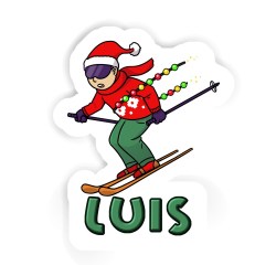 Weihnachts-Skiläufer Aufkleber mit dem Namen Luis