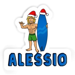 Weihnachtssurfer Aufkleber mit dem Namen Alessio