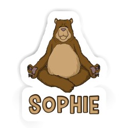 Yoga-Bären Aufkleber mit dem Namen Sophie