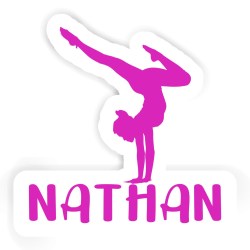 Yoga-Frauen Aufkleber mit dem Namen Nathan