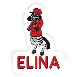 Zebras Aufkleber mit dem Namen Elina